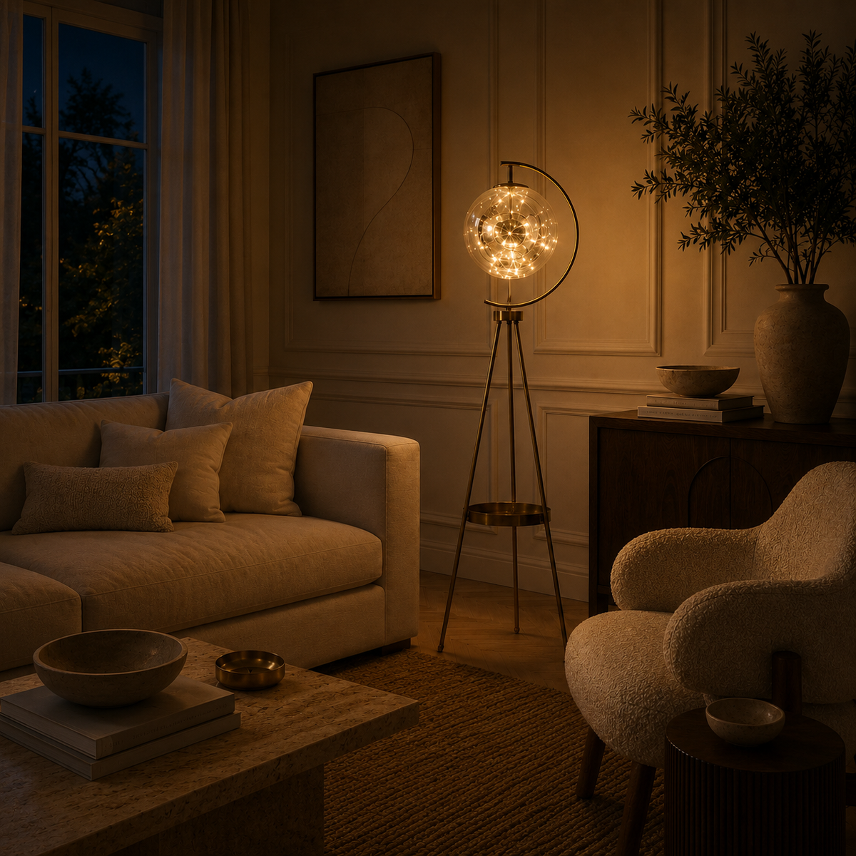 Tripod Floor Lamps For Living Room Glass Ball