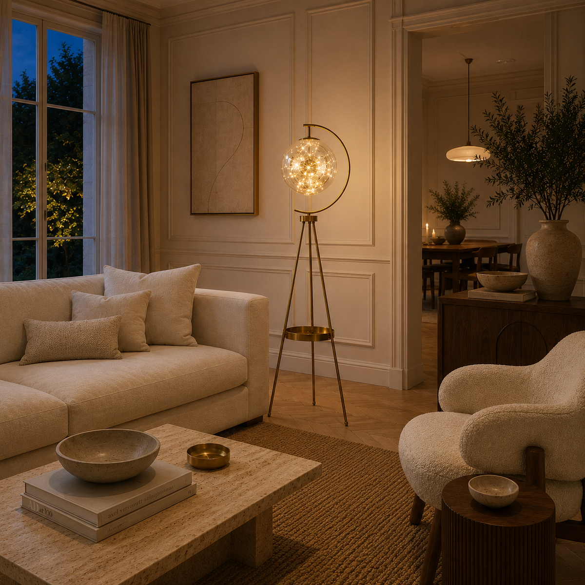 Tripod Floor Lamps For Living Room Glass Ball