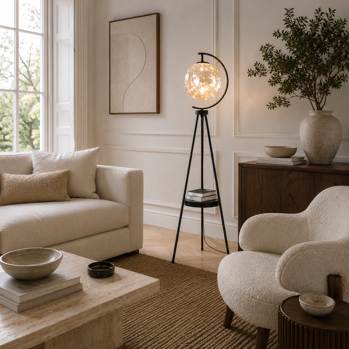 Tripod Floor Lamps For Living Room Glass Ball