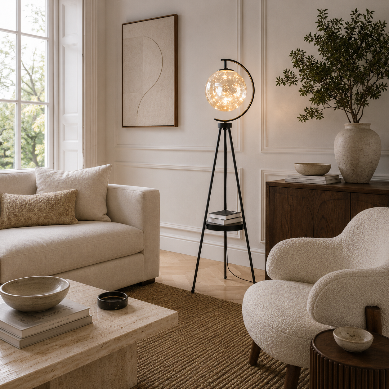 Tripod Floor Lamps For Living Room Glass Ball