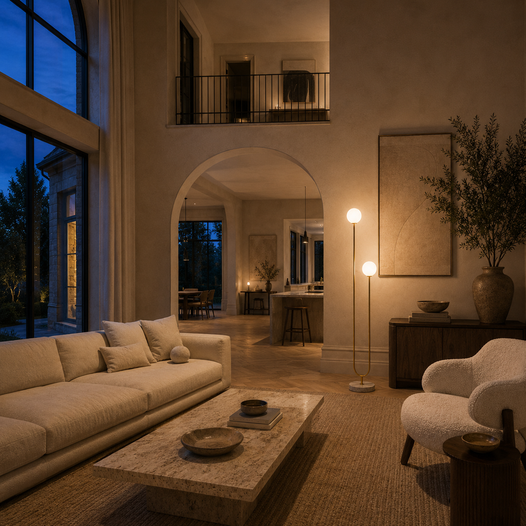 Milky White Glass Floor Lamp With Marble Base