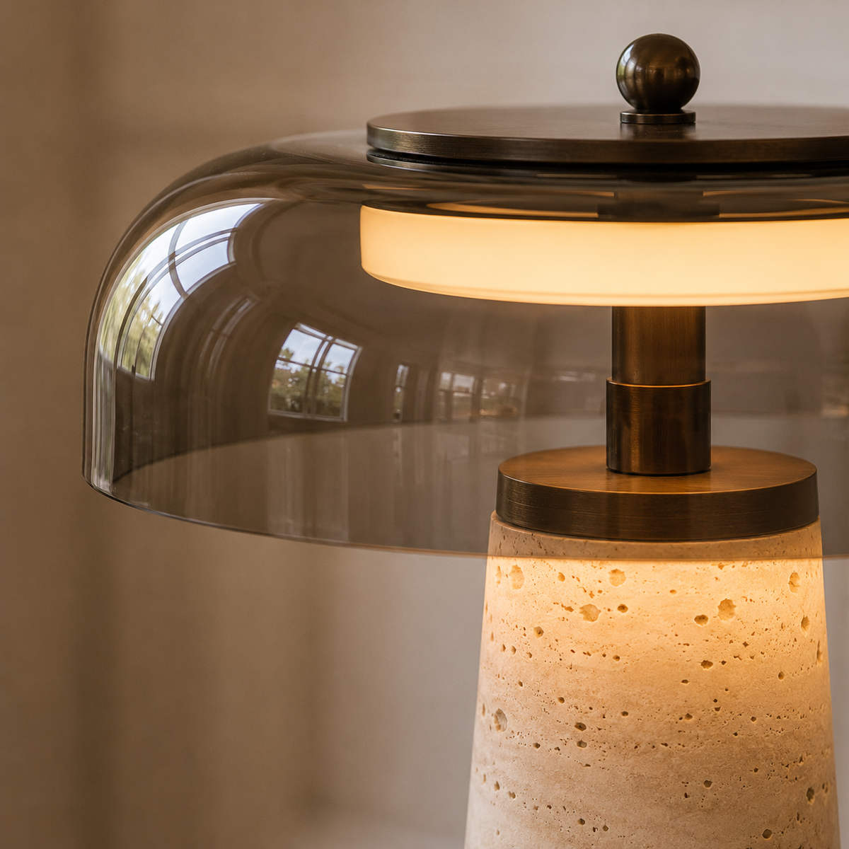 Table Lamps Glass Cave Stone Mushroom