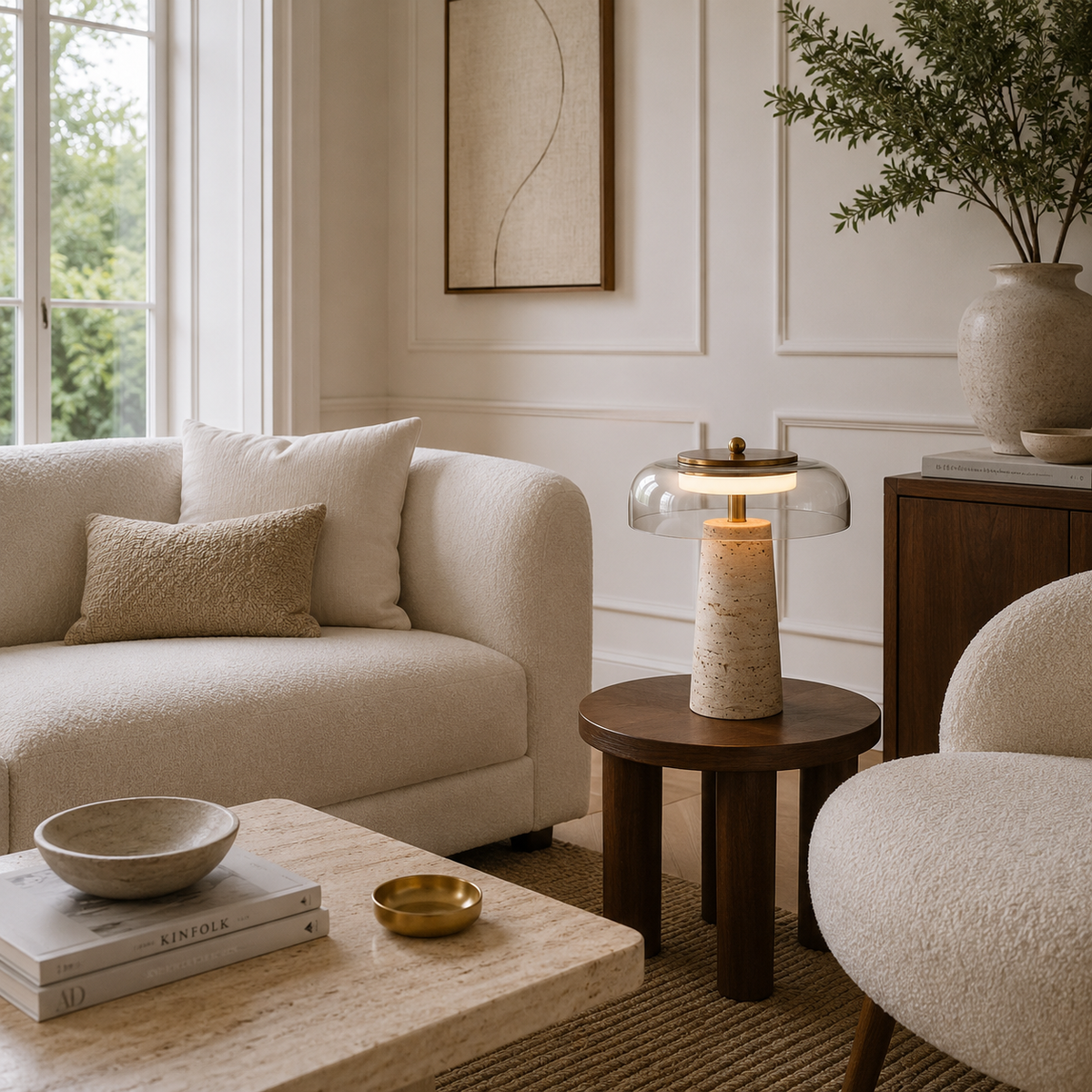 Table Lamps Glass Cave Stone Mushroom