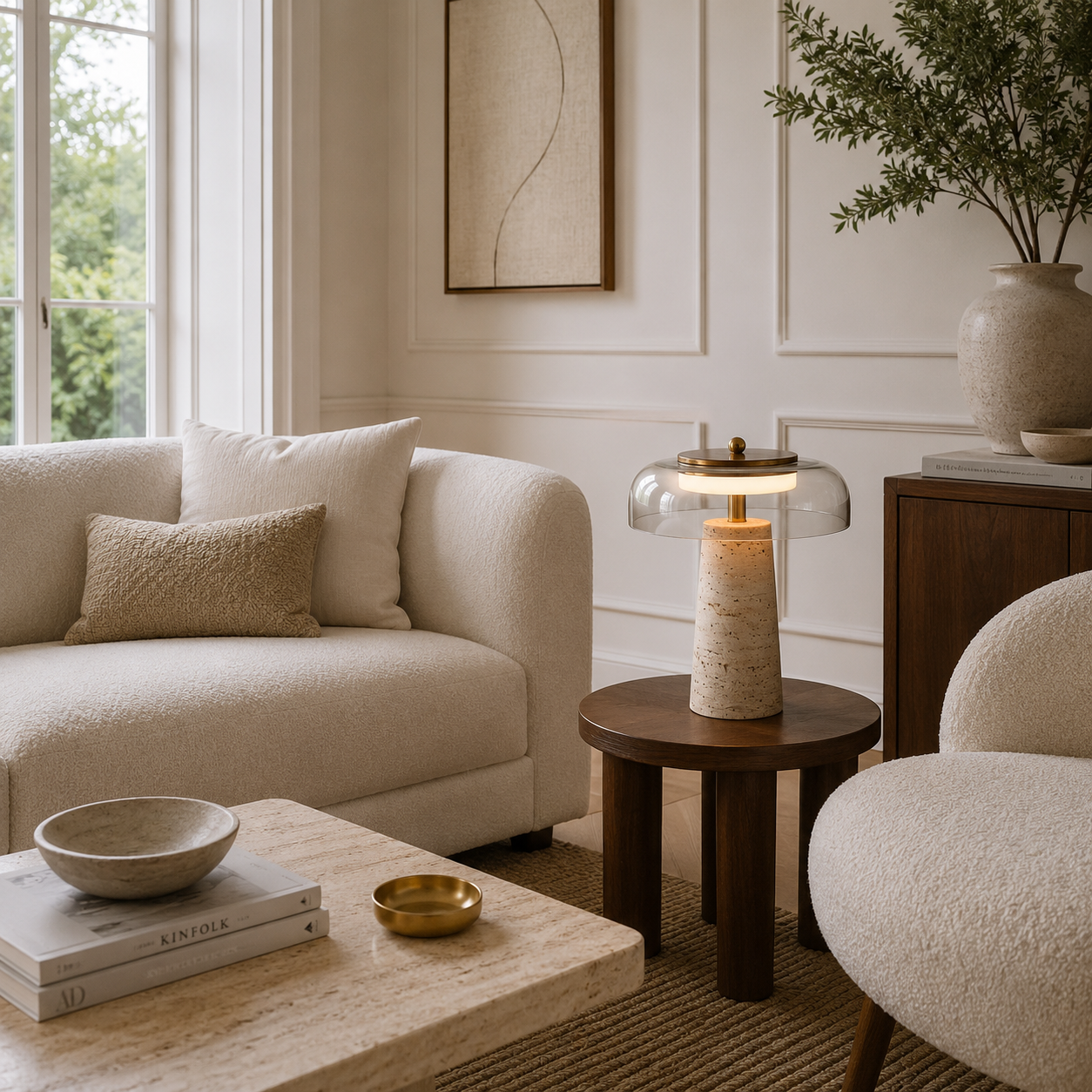 Table Lamps Glass Cave Stone Mushroom