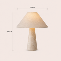 Travertine Stone Table Lamp With Fabric Shade