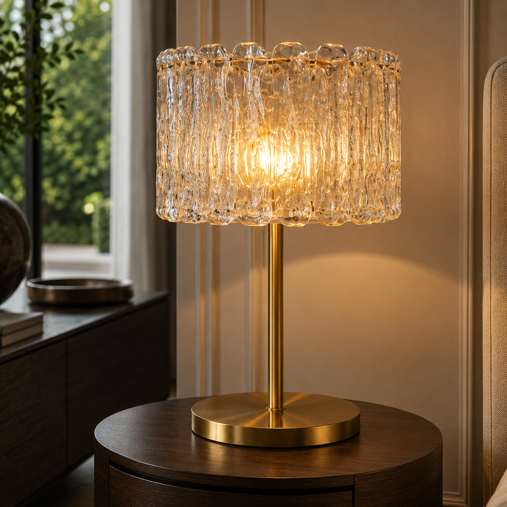 Brass Table Lamp Clear Glass