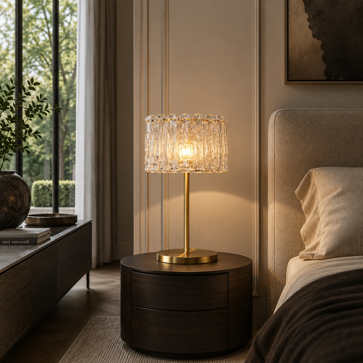Brass Table Lamp Clear Glass