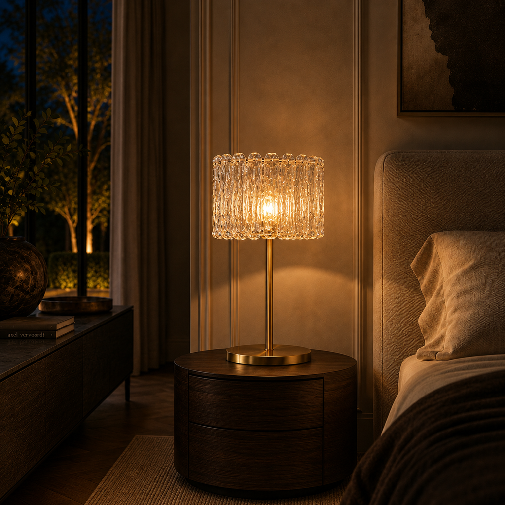 Brass Table Lamp Clear Glass