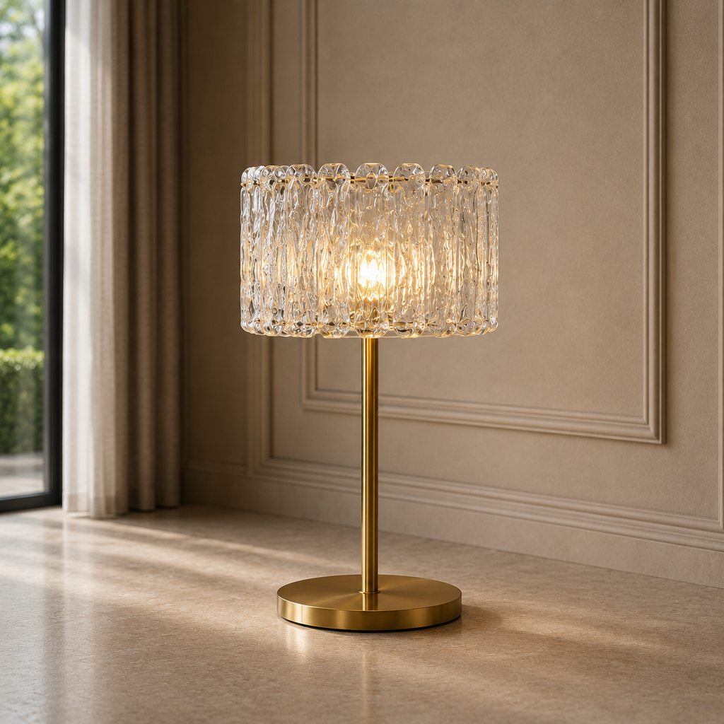 Brass Table Lamp Clear Glass