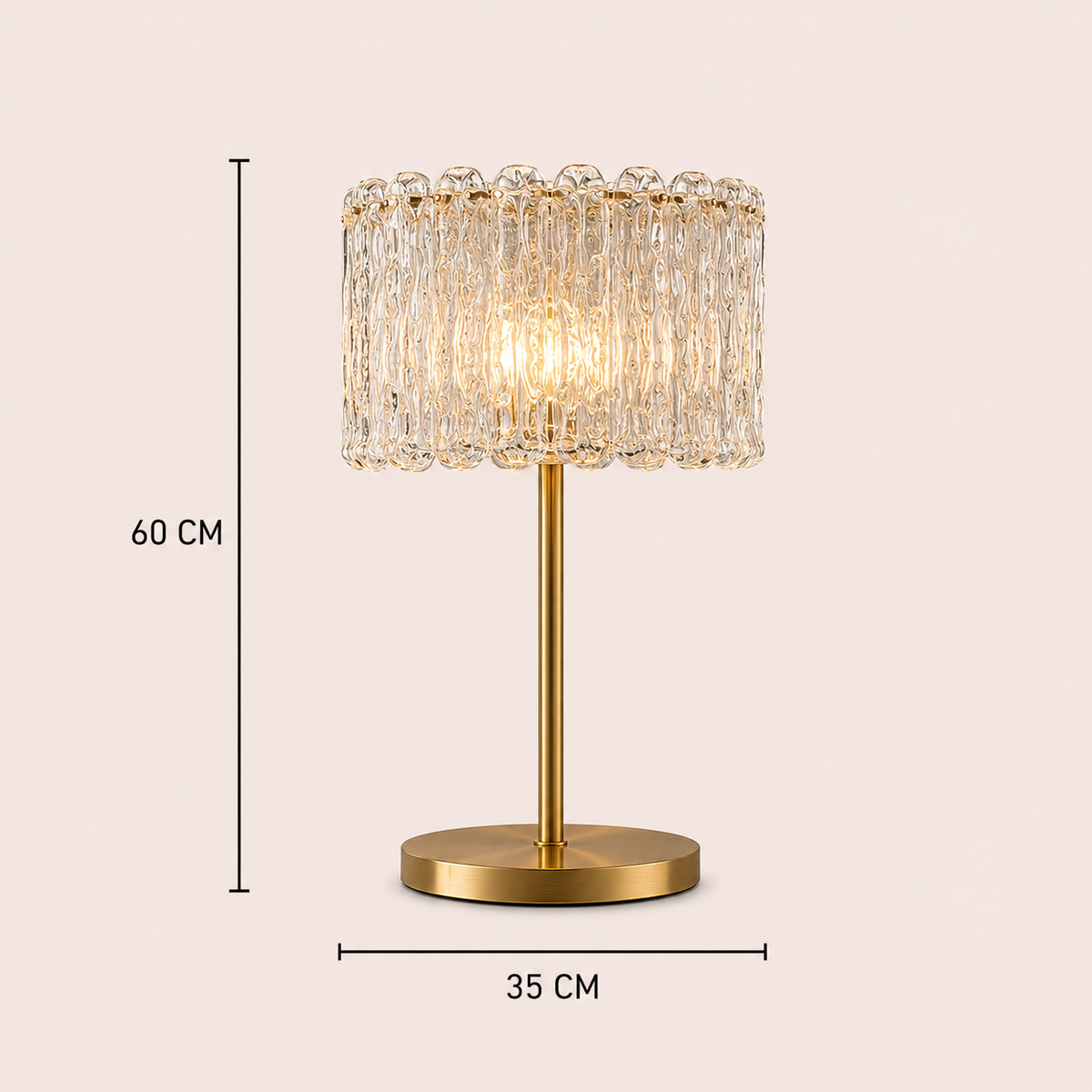 Brass Table Lamp Clear Glass