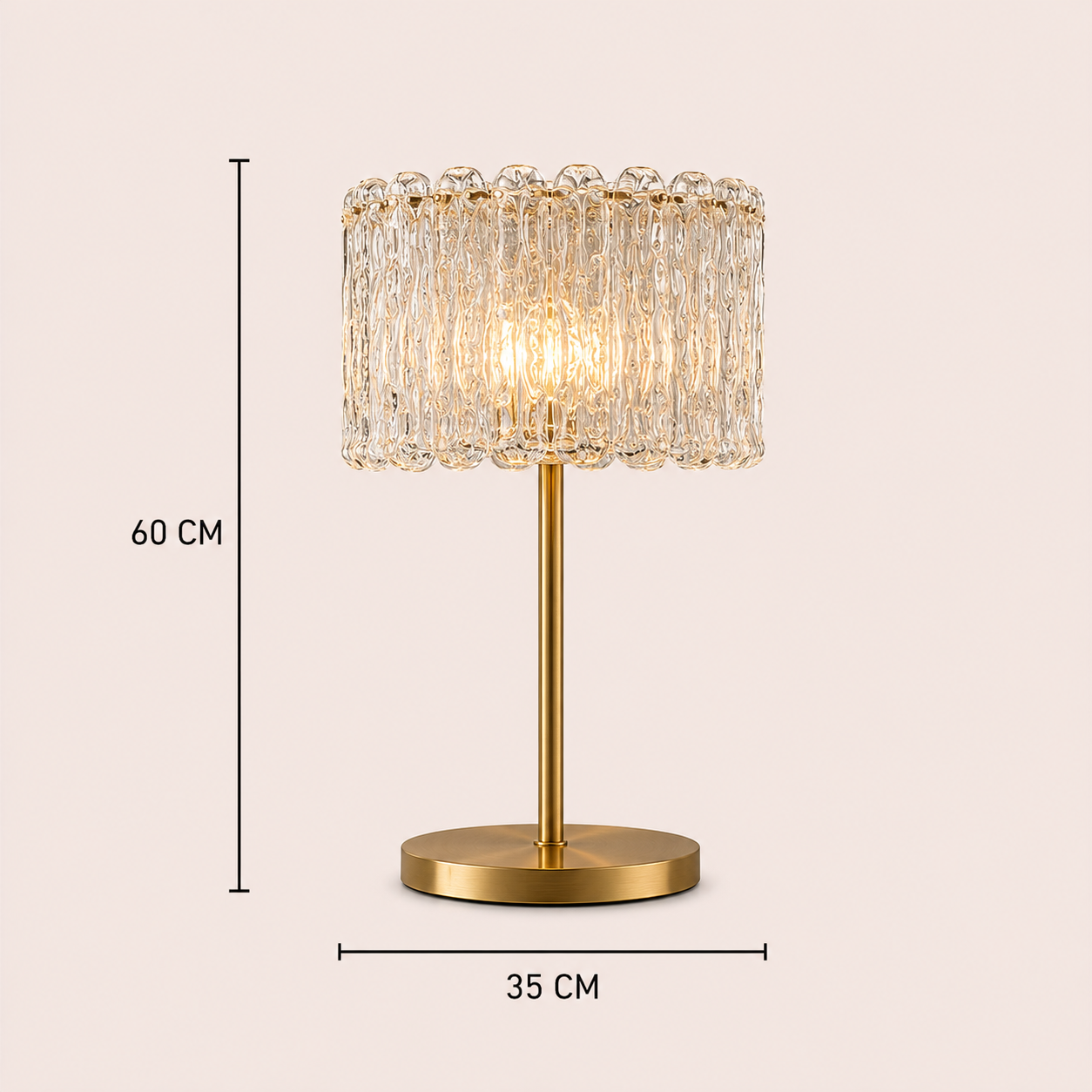 Brass Table Lamp Clear Glass