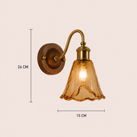 Led Wall Lights Indoor Amber Glass Mounted