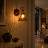 Led Wall Lights Indoor Amber Glass Mounted