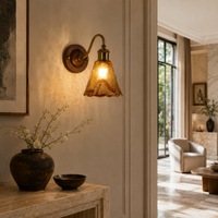 Led Wall Lights Indoor Amber Glass Mounted