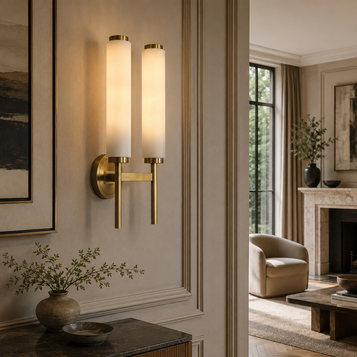 Modern Led Wall Lights Marble Cylinder