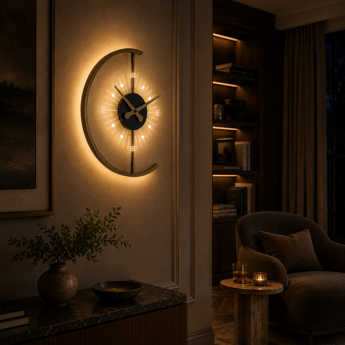 Modern Wall Lights Indoor LED Clock