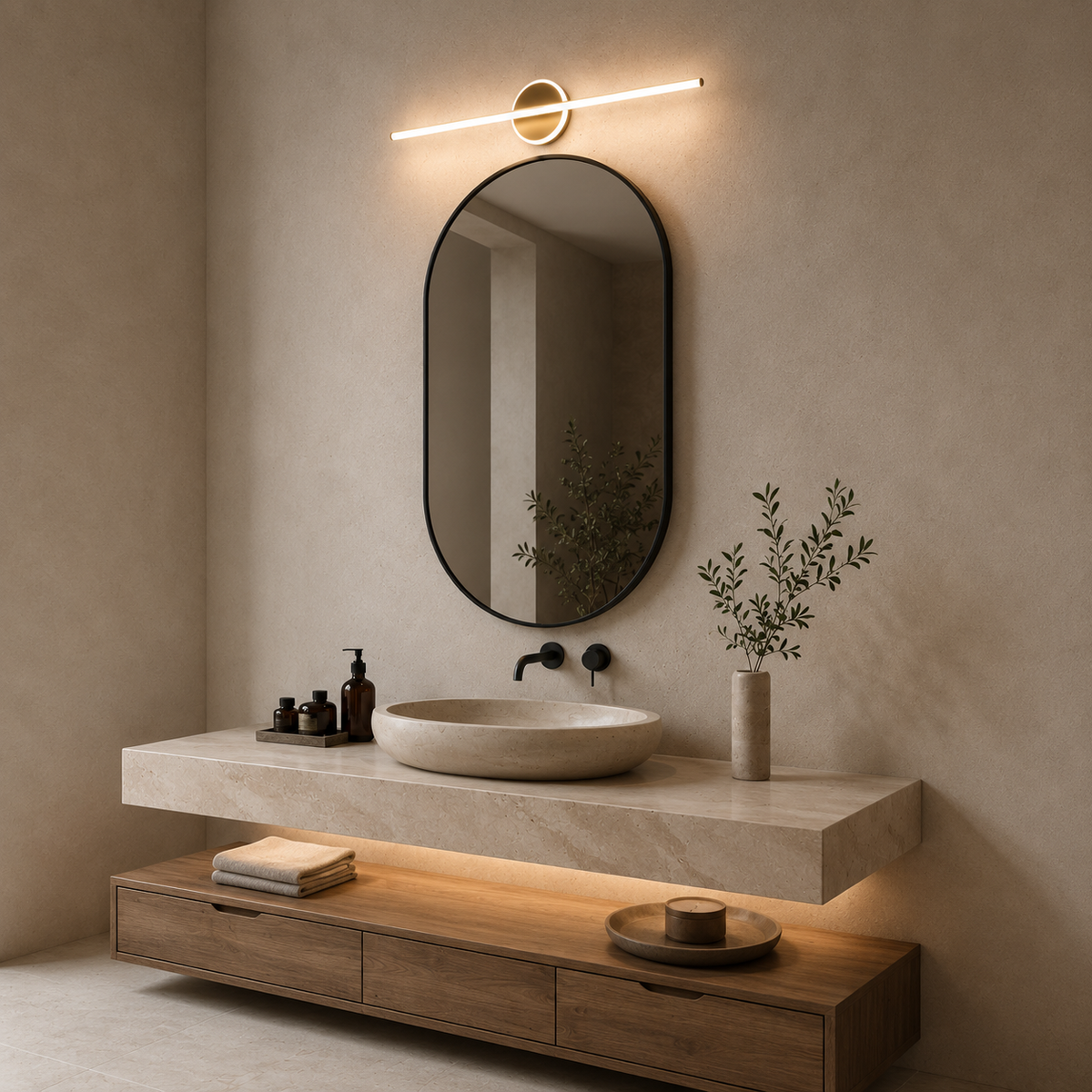 Gold Acrylic LED Wall Light