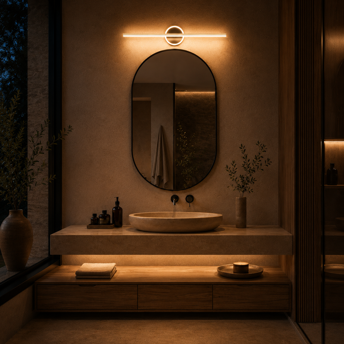 Gold Acrylic LED Wall Light