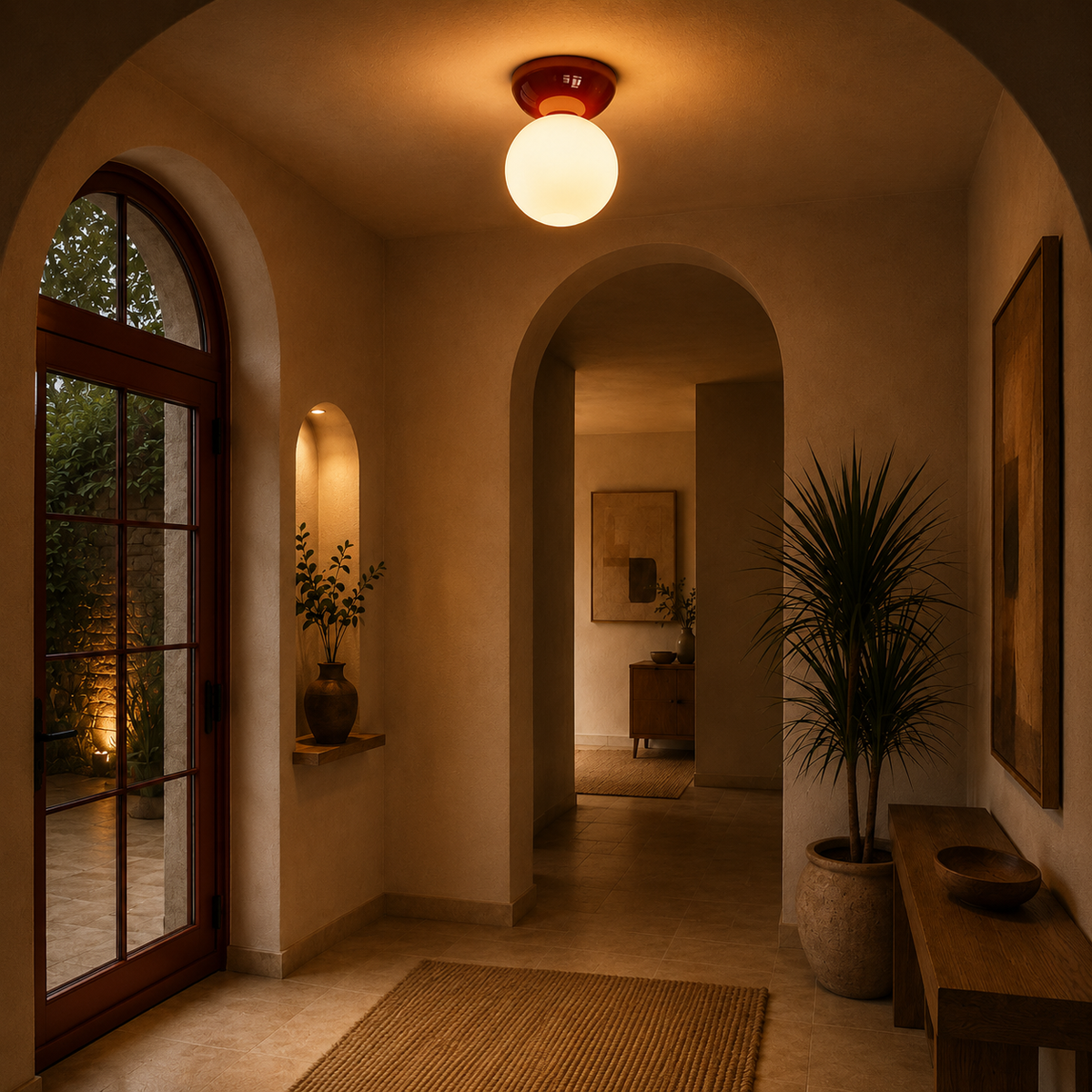 Flush Mount Ceiling Light Bauhaus Glass Globe