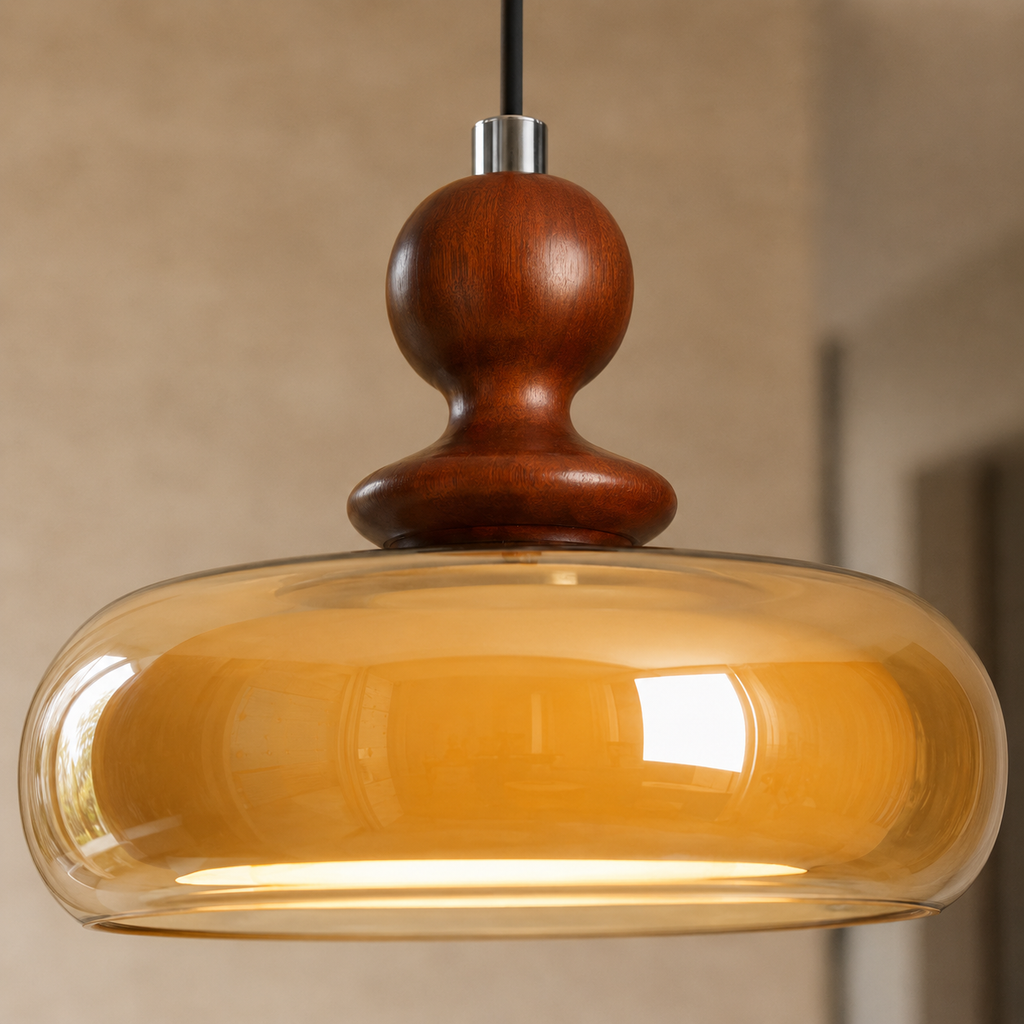 Cognac Glass Double Layer Pendant Light
