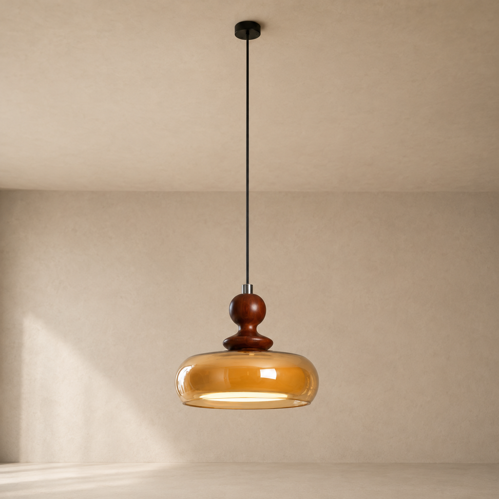 Cognac Glass Double Layer Pendant Light