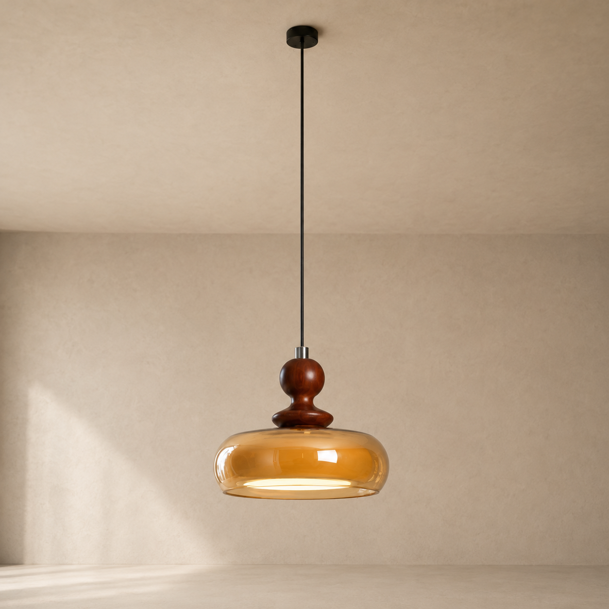 Cognac Glass Double Layer Pendant Light