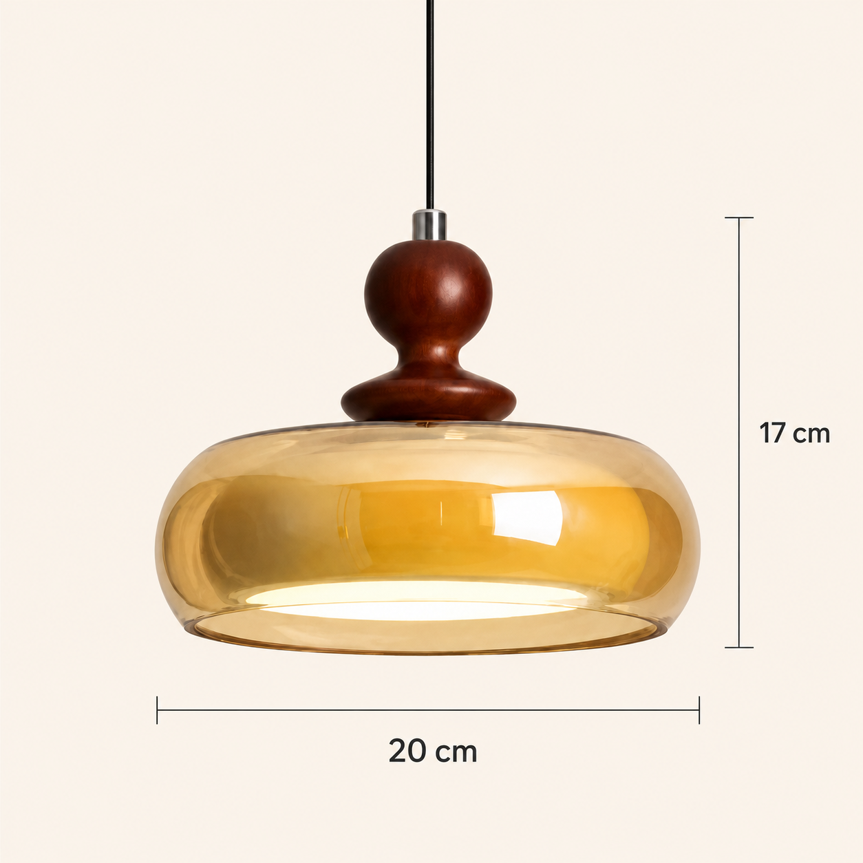 Cognac Glass Double Layer Pendant Light