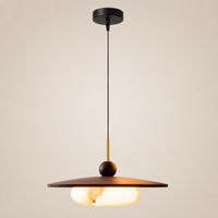 Pendant Light Walnut Wood Glass Globe