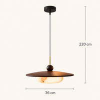 Pendant Light Walnut Wood Glass Globe