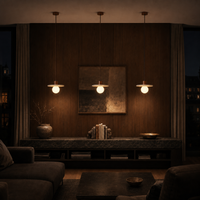 Elara Travertine & Wood Globe Pendant Light