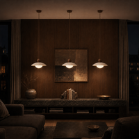 Soren Walnut & Travertine Dome Pendant Light