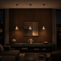 Vela Sculptural Travertine Bell Pendant Light