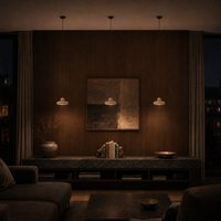 Aven Travertine & Oak Disc Pendant Light