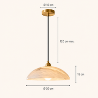 Pendant Light Fitting Natural Marble Copper