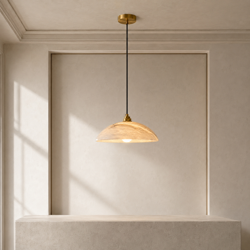 Pendant Light Fitting Natural Marble Copper