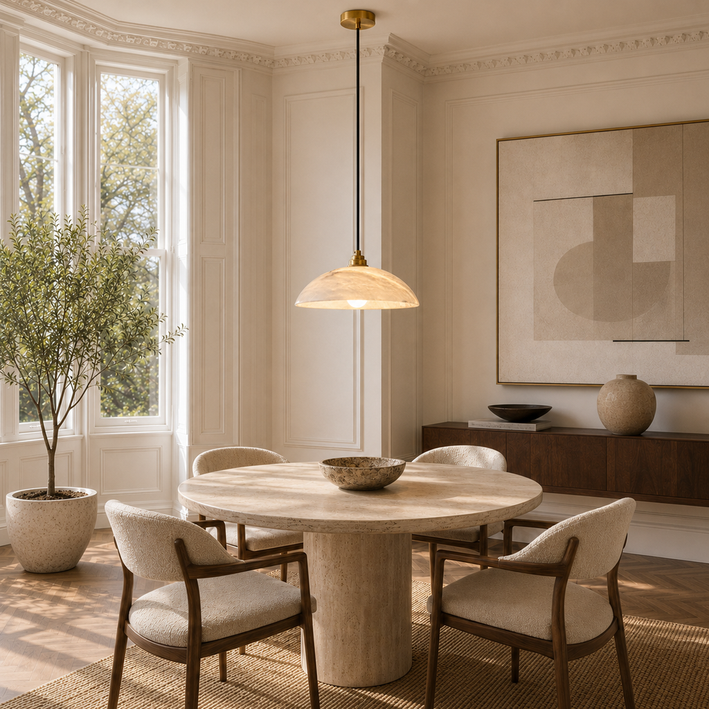 Pendant Light Fitting Natural Marble Copper