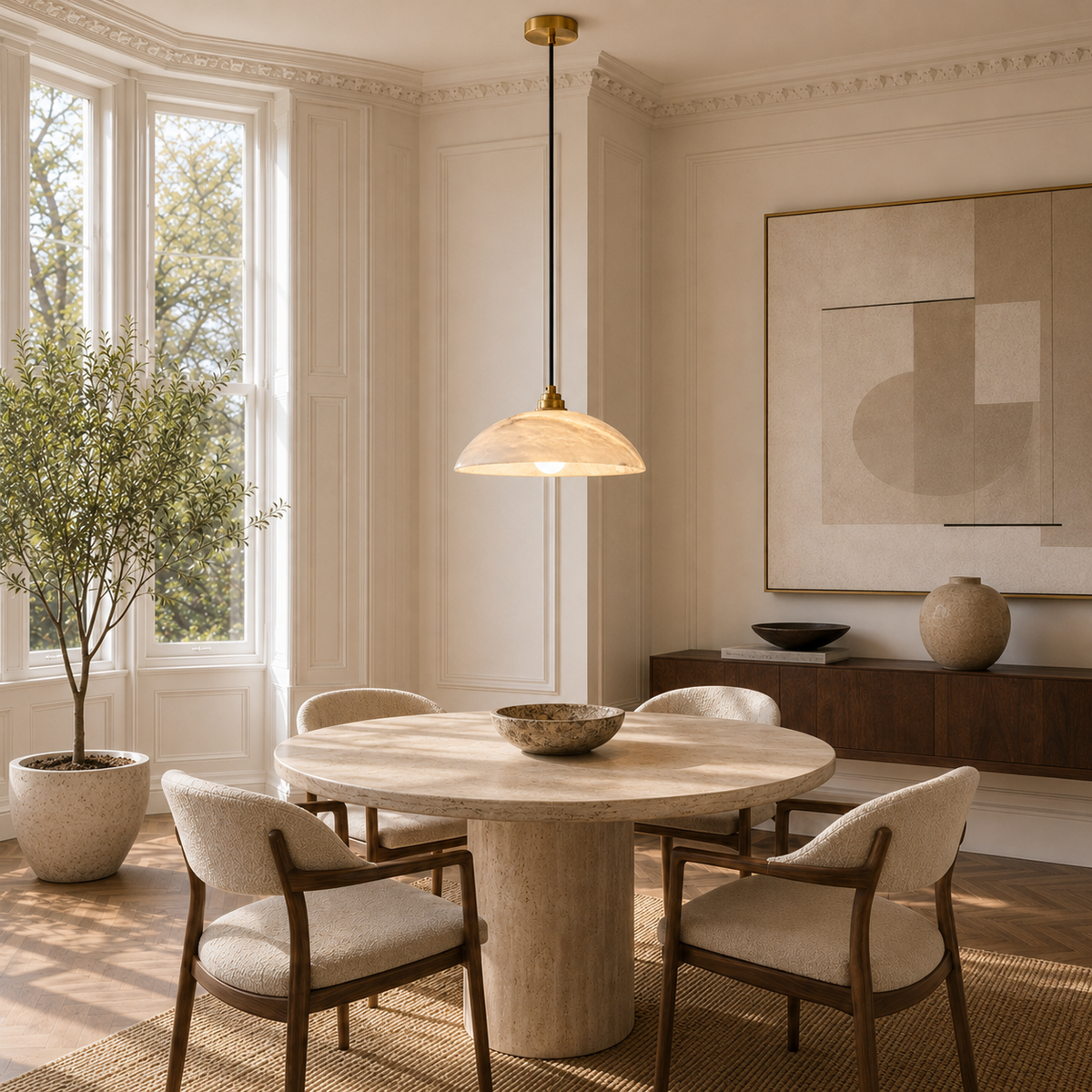Pendant Light Fitting Natural Marble Copper
