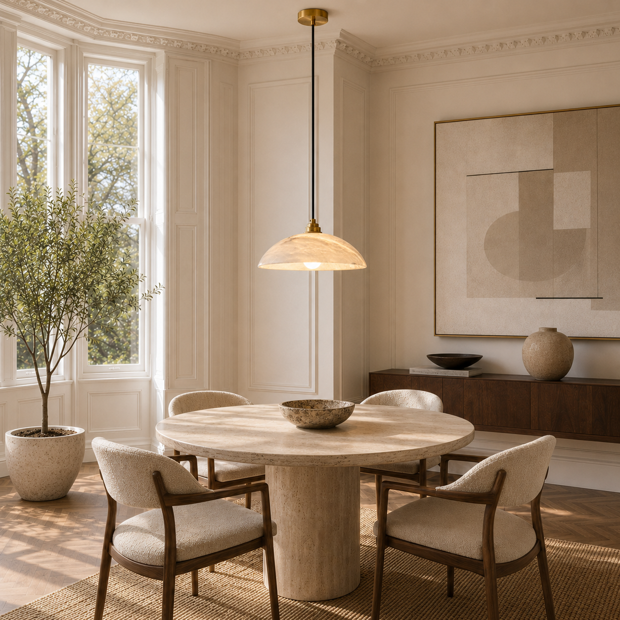 Pendant Light Fitting Natural Marble Copper