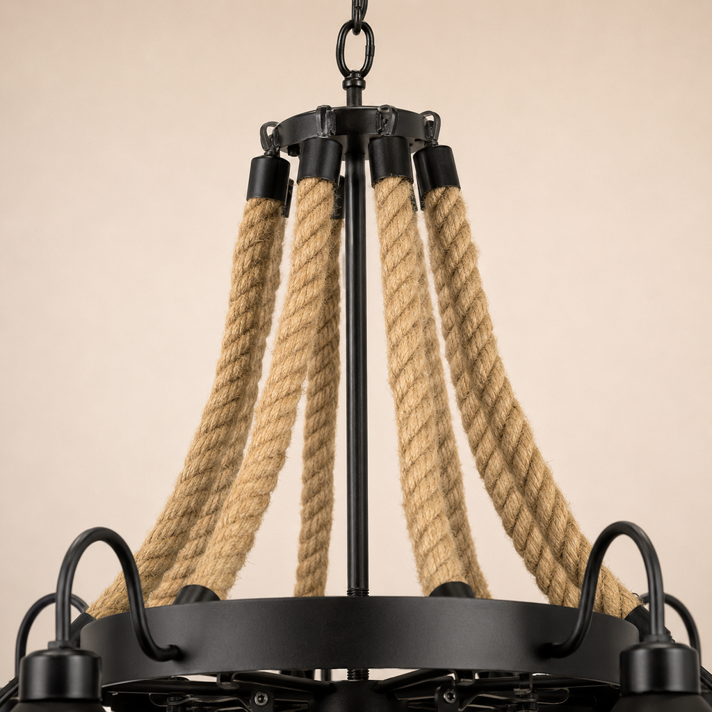 Pendant Lights Iron Hemp Rope Industrial Vintage