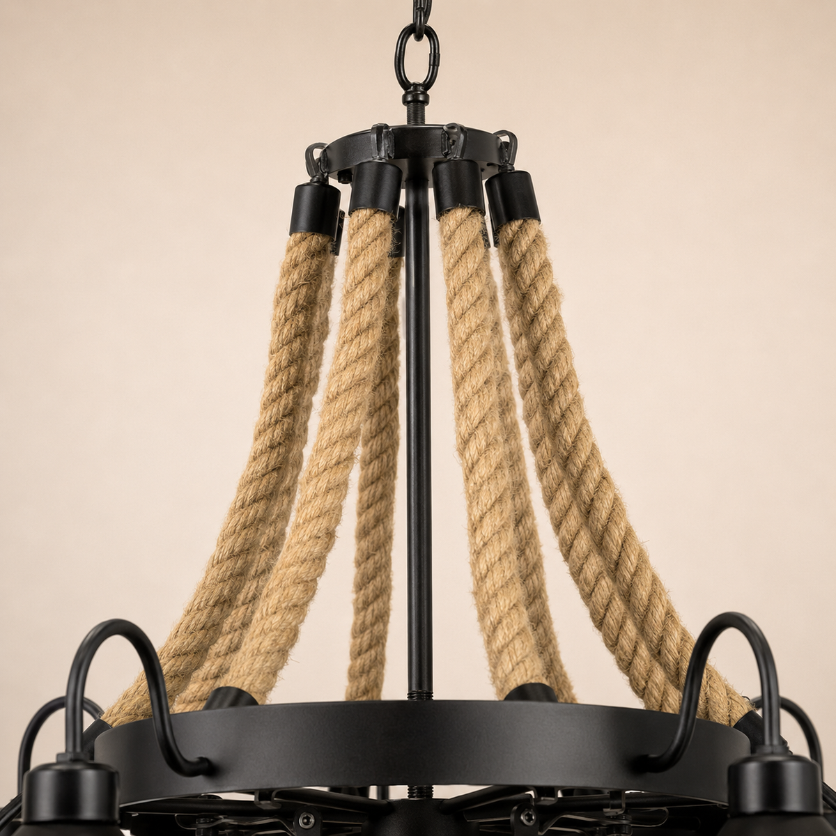 Pendant Lights Iron Hemp Rope Industrial Vintage
