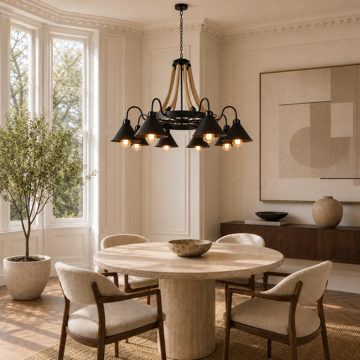 Pendant Lights Iron Hemp Rope Industrial Vintage