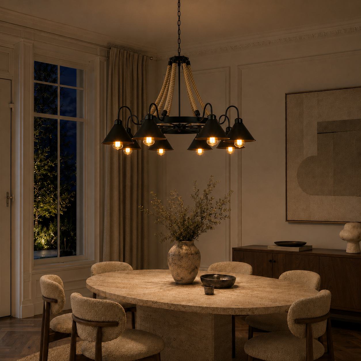 Pendant Lights Iron Hemp Rope Industrial Vintage