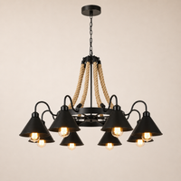 Pendant Lights Iron Hemp Rope Industrial Vintage