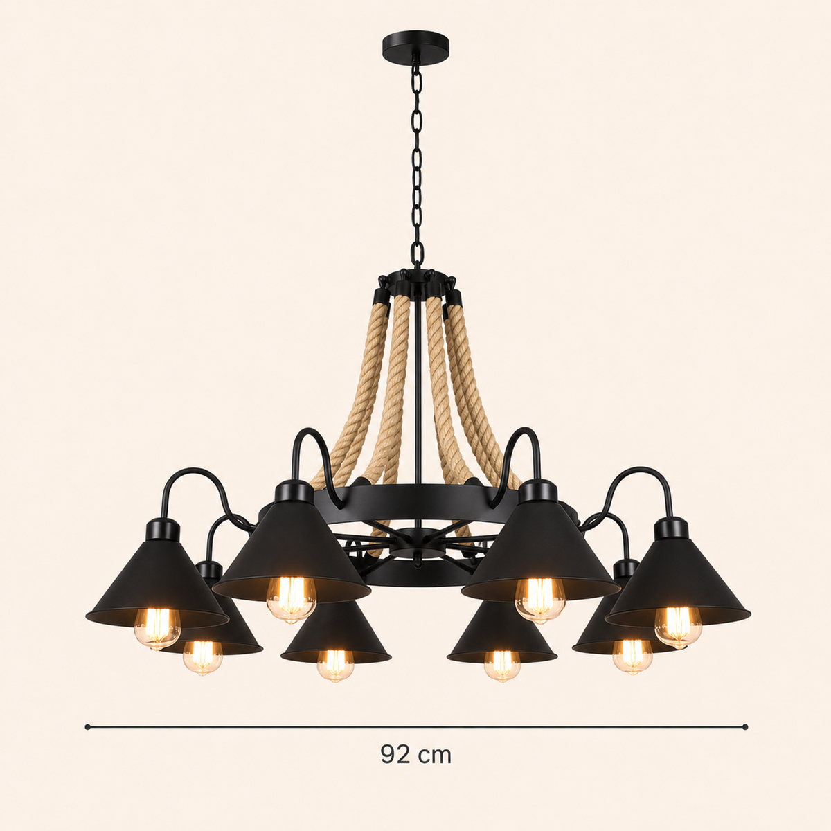 Pendant Lights Iron Hemp Rope Industrial Vintage