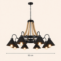 Pendant Lights Iron Hemp Rope Industrial Vintage
