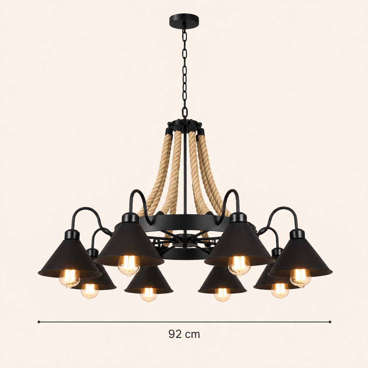 Pendant Lights Iron Hemp Rope Industrial Vintage