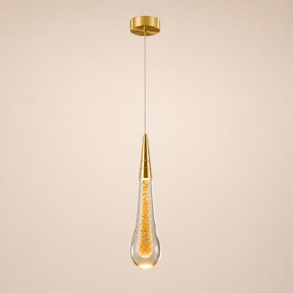 Single Pendant Lights For Kitchen Island LED Water Drop