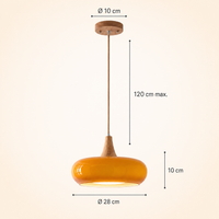 Marlow Glass & Wood Pendant Light