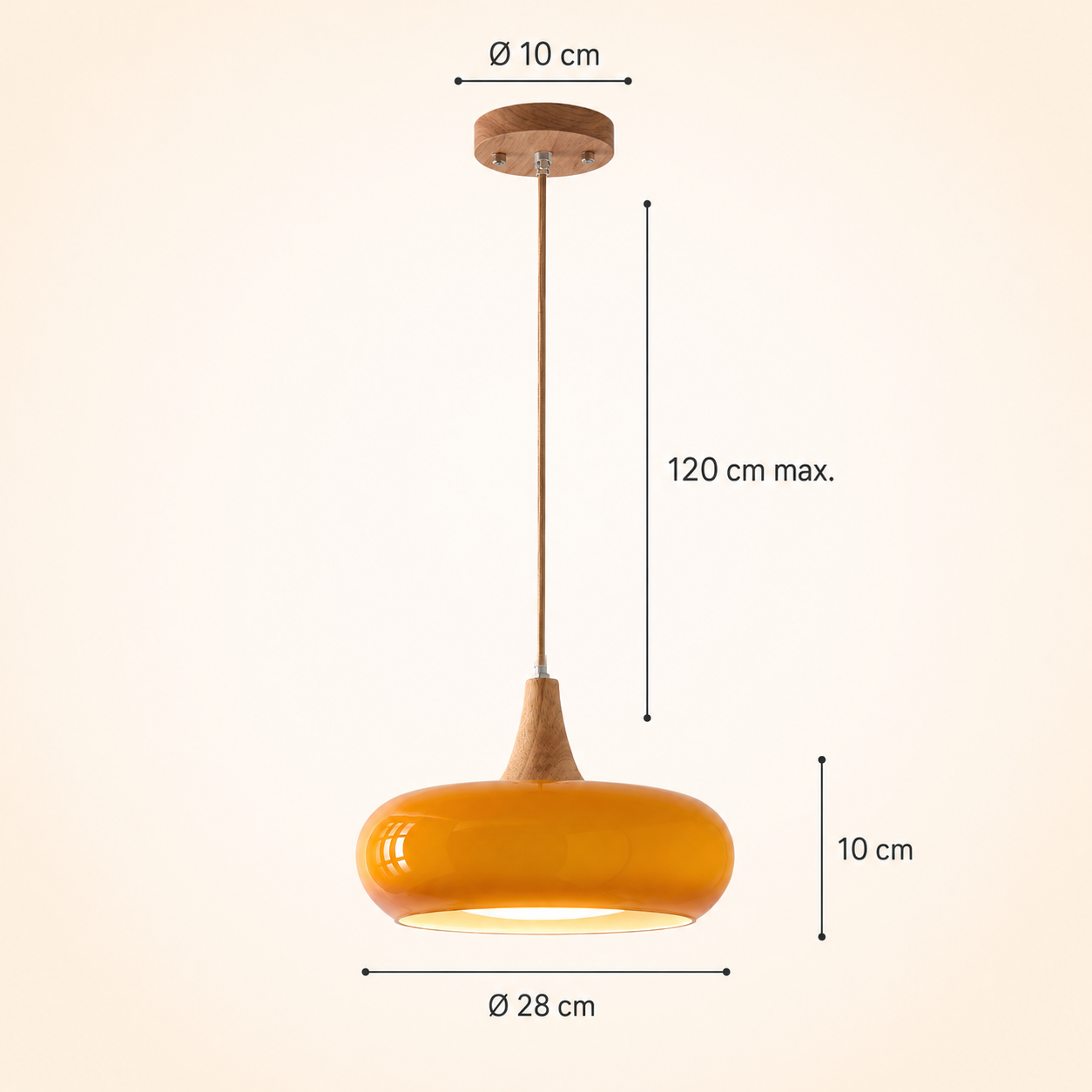 Marlow Glass & Wood Pendant Light