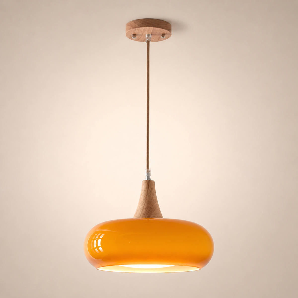 Marlow Glass & Wood Pendant Light